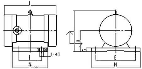 YZD振動(dòng)電機(jī)的示意圖